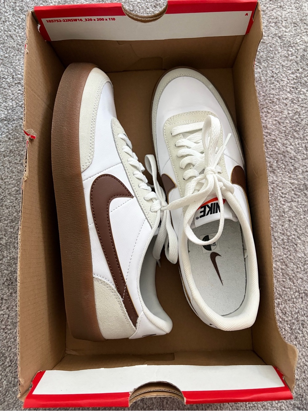 Nike Men’s White Cream & Brown Low-Top Sneakers